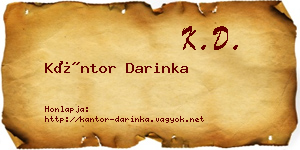 Kántor Darinka névjegykártya